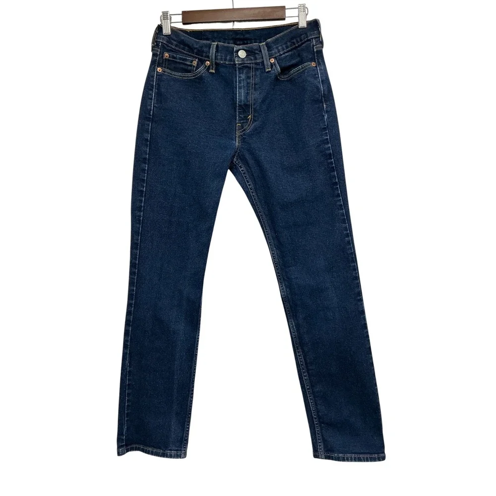 Levis 514 Straight Fit Jeans Mens 30x30 Dark Indigo Blue Denim 00514-3121